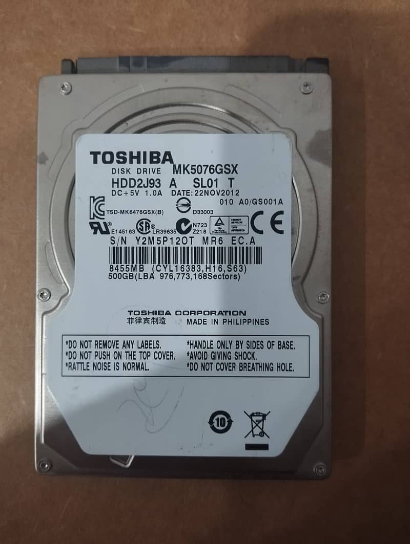 500GB 2.5" SATA Hard Drive 2