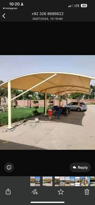 Tensile shades in Pakistan | pole parking | Garage shade | Pvc shades 1