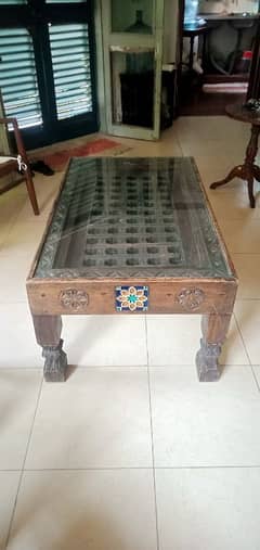 hand made Center Table solid wood hand carved.