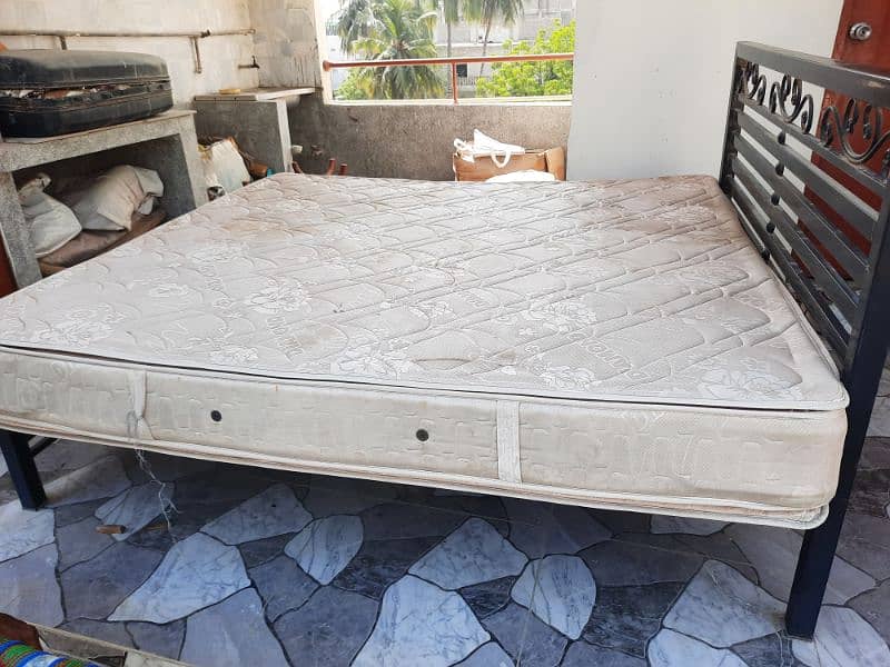 Rot Iron Bed with spring mattress 6ft x 6.5 ft 0