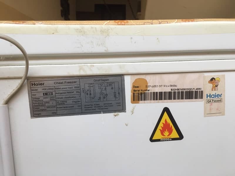 haier deep freezer slightly use like new  model 245SD 5