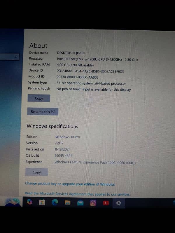 HP laptop core i5 4gen all ok 4/128 3