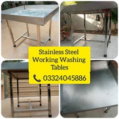 STAINLESS STEEL WASHING & WORKING TABLES