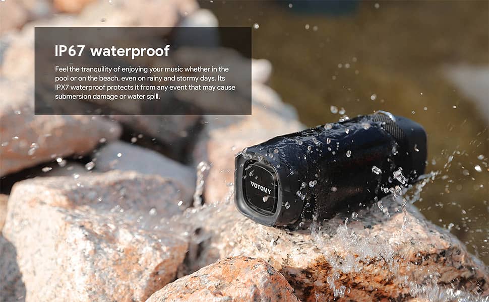 Votomy VT360 IPX7 Black Waterproof Bluetooth 5.0 Portable Speaker 1