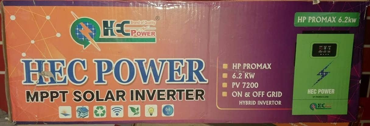 HEC POWER 6.2 kw pv 7200w new model and warranty card our box dis 3