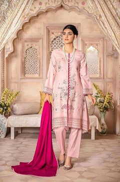 fiza noor nooriya 3 pcs women unstitched dhanak enbroidered suit