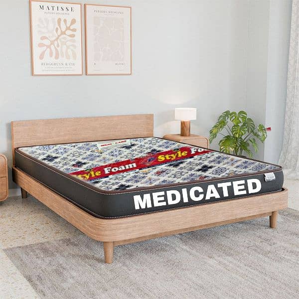 MEDICATED DOUBLE BED MATTRESS ( lifetime Warranty+waterproof) 0