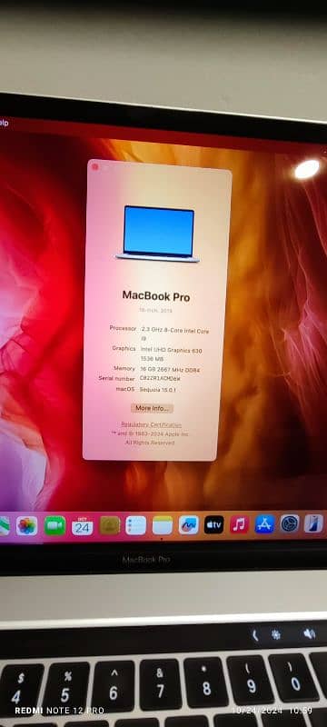 MacBook Pro core i9 "16" 2019, 16GB, 1TB SSD in excellent Condition 2