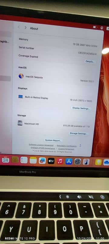 MacBook Pro core i9 "16" 2019, 16GB, 1TB SSD in excellent Condition 6