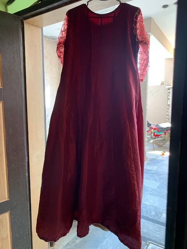 Maroon Maxi Frock For Wedding Function! 1