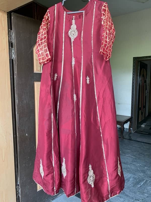 Maroon Maxi Frock For Wedding Function! 5