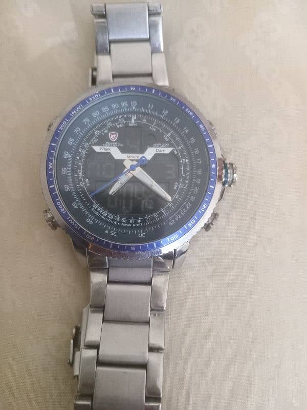 shark dual time sports aviation watch for mens. . 4