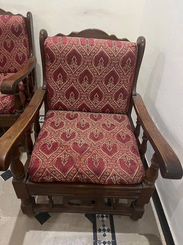 Wooden sofa set, used condition, 1