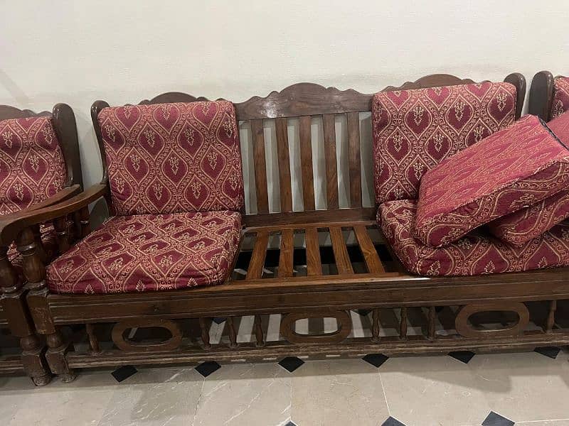 Wooden sofa set, used condition, 2