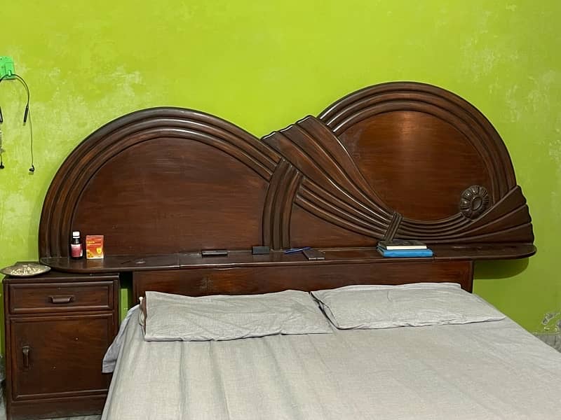 wooden bed with dressing table 2