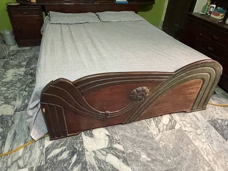 wooden bed with dressing table 3