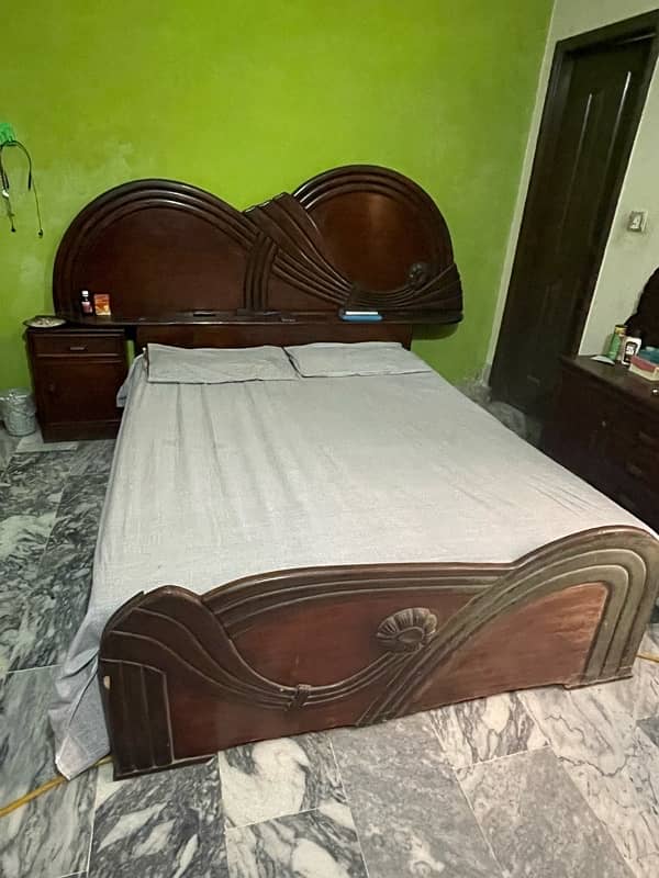 wooden bed with dressing table 4