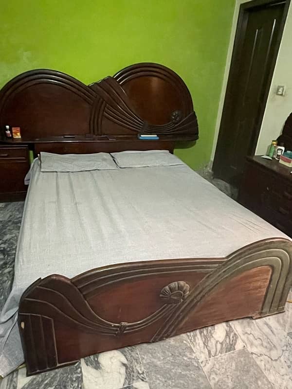 wooden bed with dressing table 5