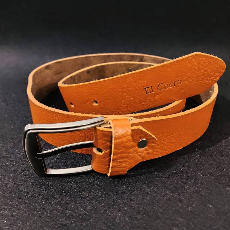 Genuine cow hide leather belt 6