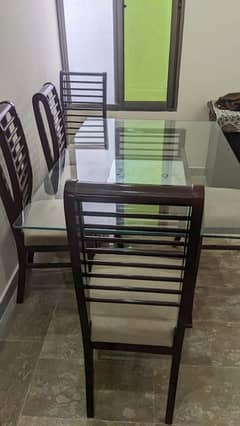 Dining Table | Top Glass Dining | Dining with Six Chairs