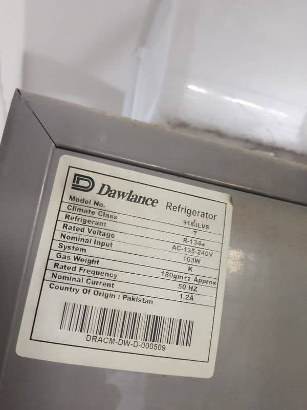 Dawlance refrigerator model 9188 Lvs for sale 3