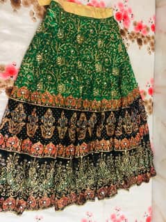 Mehndi event lehnga with multi colors