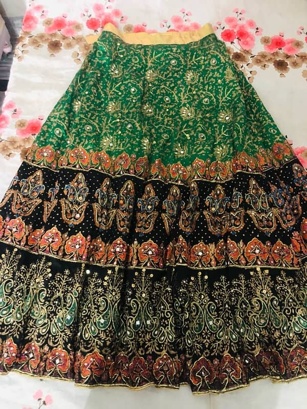 Mehndi event lehnga with multi colors 1