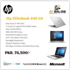 Hp Elitebook 840 G5 Intel Core i7-8th Gen 4 Cores 8 Logical CPU 8 MB