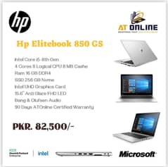 Hp Elitebook 850 G5 Intel Core i5-8th Gen Ram 16 GB DDR4 SSD 256