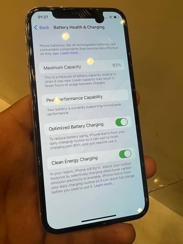 iphone x 256 GB PTA 10 by 10 battery 83 LCD ma dot face id ni chlti 2