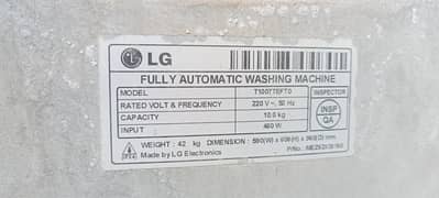 LG -10 KG fully automatic Washing machine 0