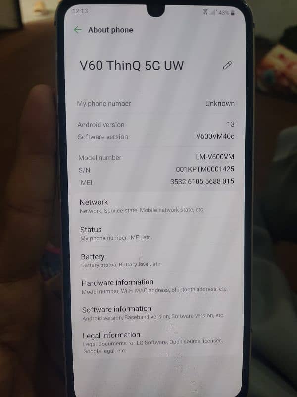 LG V60 thinq UW 8 /128 1