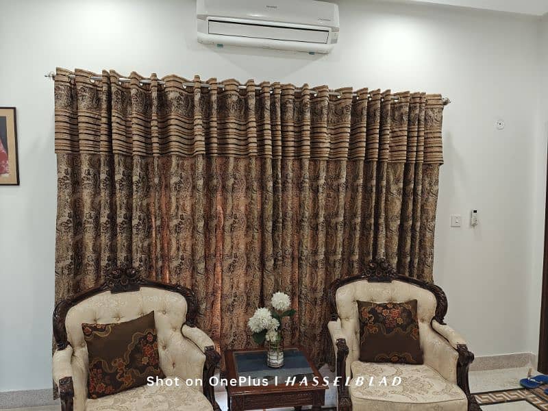 Curtains for 2 windows with  background jaali 0