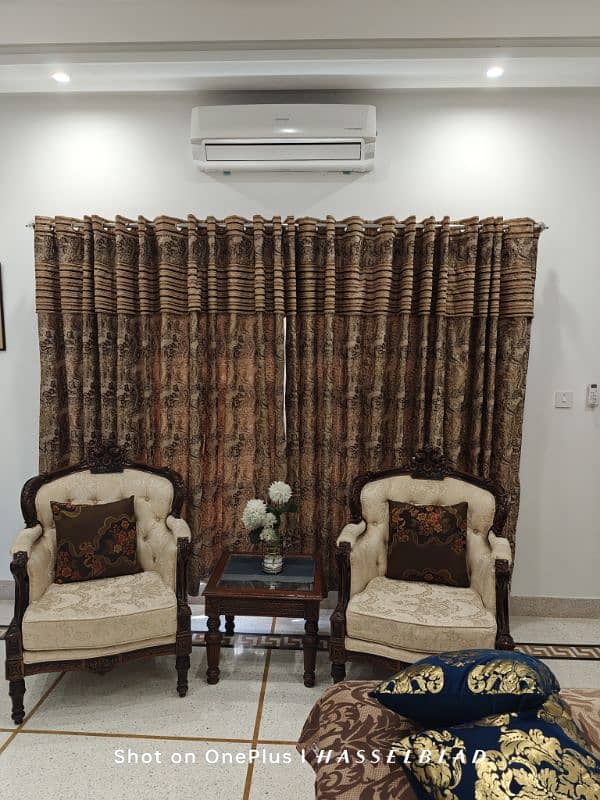 Curtains for 2 windows with  background jaali 3