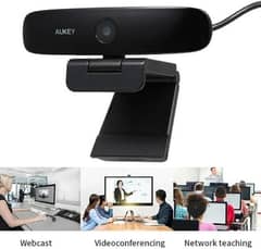 Black Series Webcam - AUKEY PC-LM5 - with Built-in Microphone