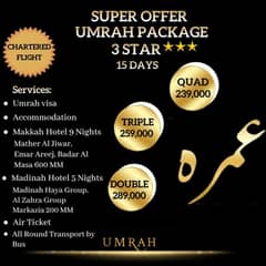 Complete Umrah Package | Luxury Accommodation & All Transportation