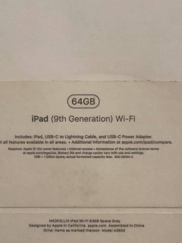 i pad 9 generation 64GB 0