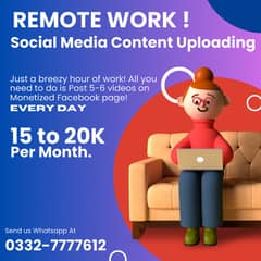 Easy Content Uploading Job Remorte Work