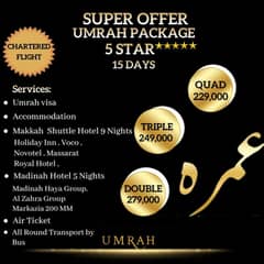 Plan Your Umrah Today | 5-Star Hotel Stay in Makkah & Madina, visa 0