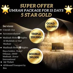 Exclusive Umrah Deal | Makkah Clock Tower, Madina Markazia & Complete