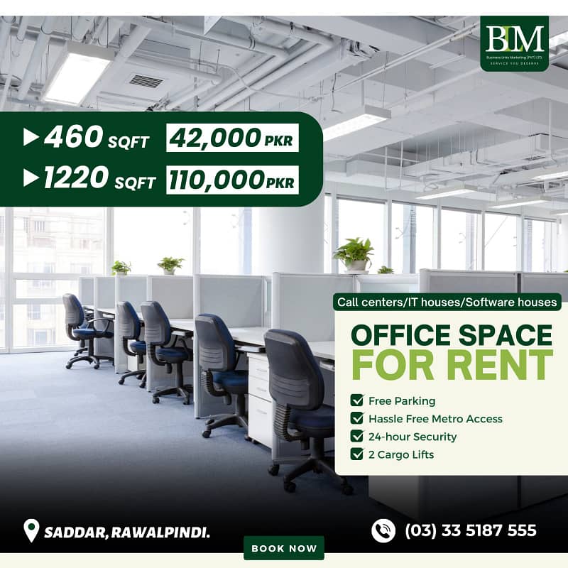 1700 sq ft 3 Rooms With Attached Baths Corporate Office space Available For Rent at Prime Location of 6th Road 2