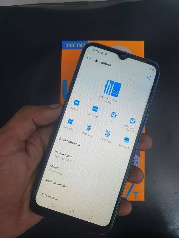 Tecno Spark7T 4/64 6000mah with box 7