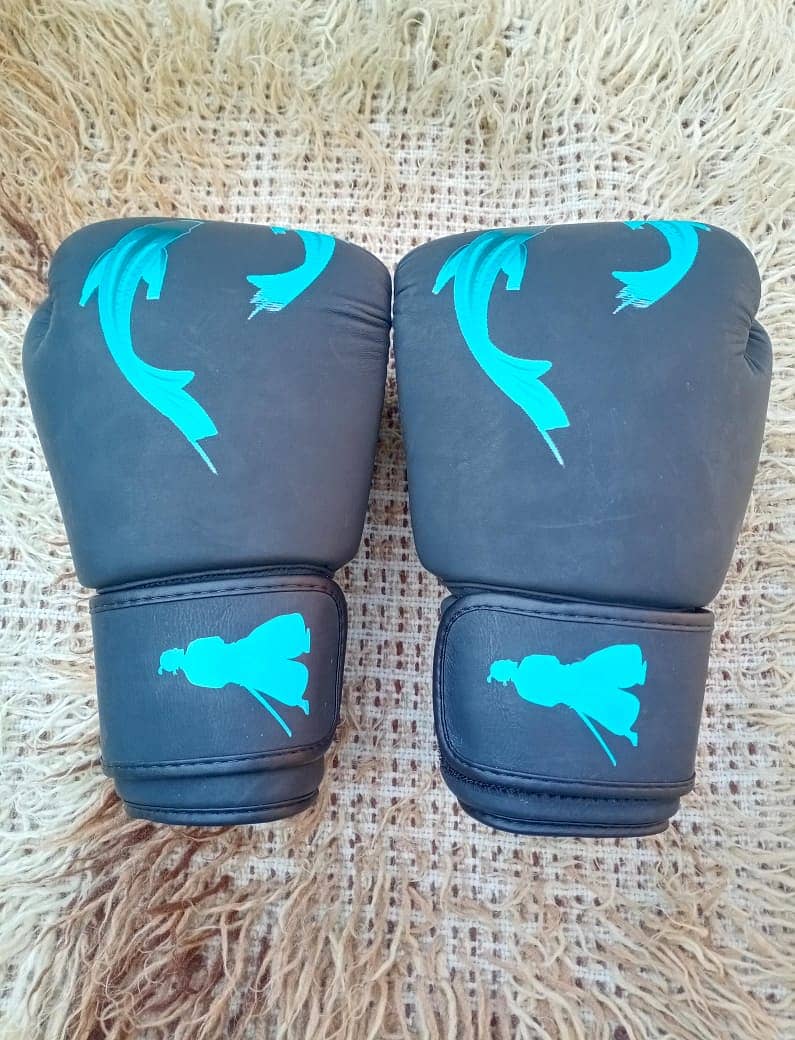 Leather Boxing Gloves 14 oz Black 1