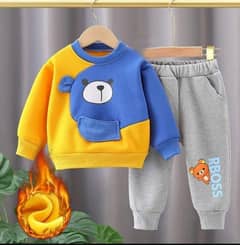 2 Pcs Girl's Fleece Printed Sweatshirt Tracksuit