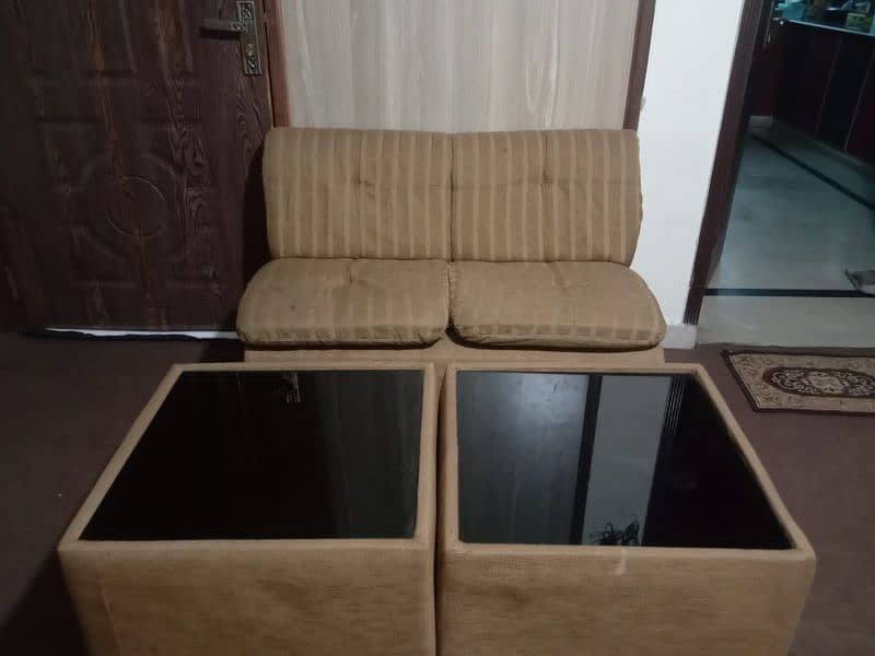 02 Side Table along with 02 Seater Sofa 0