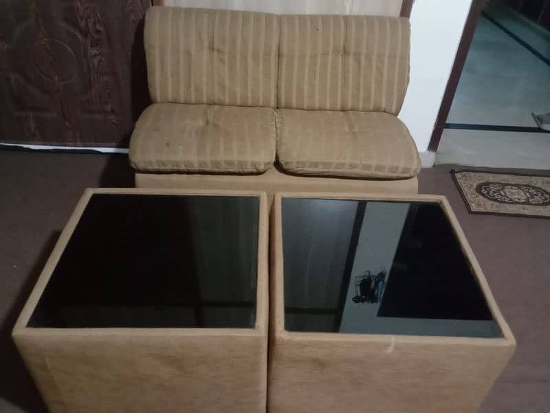 02 Side Table along with 02 Seater Sofa 1