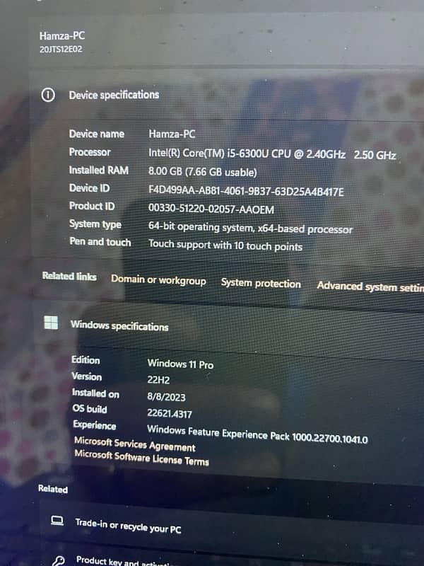 Lenovo T470s 8gb ram 256gb ssd 1