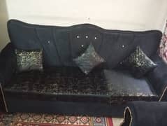 6 Seater Golden Black Sofa ( 3 + 2 + 1 )