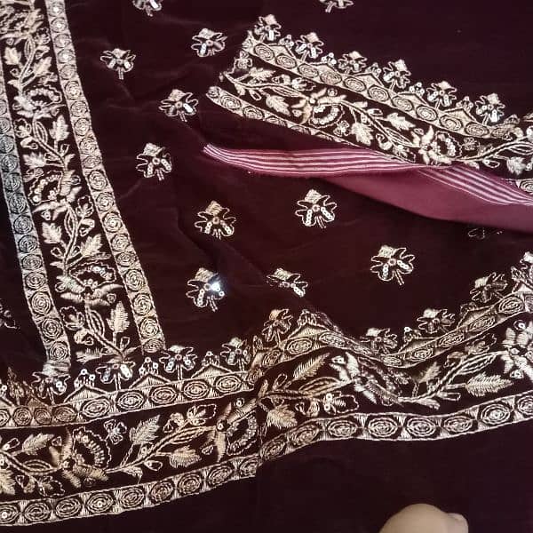 micro 9000 fully embroidered velvet suit with fully embroidered shawl 1