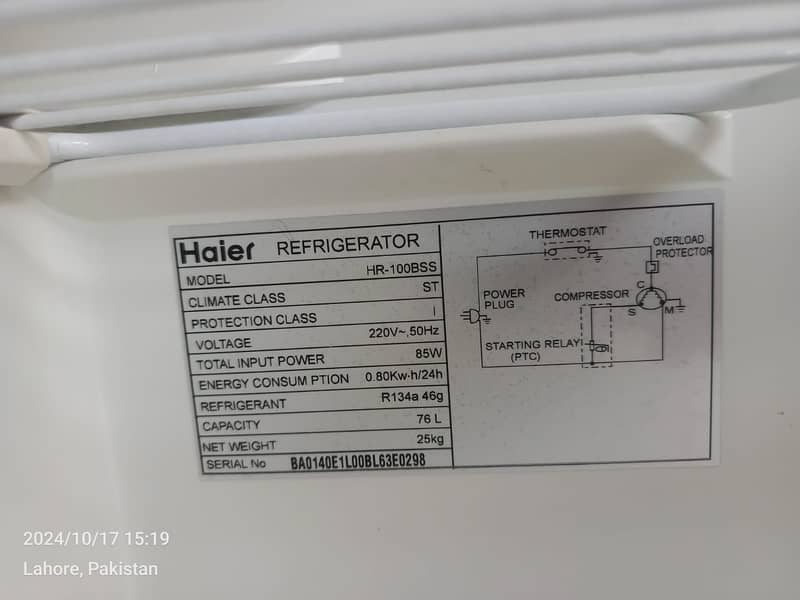 HAier fridge room size   (0306=4462/443) fitset 4